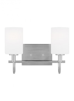 Oak Moore traditional 2-light LED indoor dimmable bath vanity wall sconce in brushed nickel silver f (7725|4457102EN3-962)