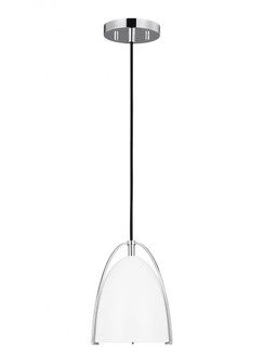 Norman modern 1-light LED indoor dimmable mini ceiling hanging single pendant light in chrome silver (7725|6151801EN3-05)