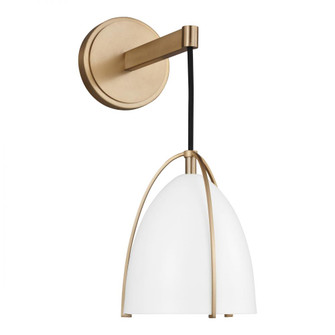 Norman modern 1-light indoor dimmable bath vanity wall sconce in satin brass gold finish with matte (7725|4151801-848)