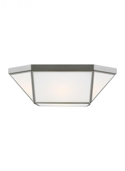 Morrison modern 2-light indoor dimmable ceiling flush mount in brushed nickel silver finish with smo (7725|7579452-962)