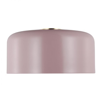 Malone transitional 1-light indoor dimmable large ceiling flush mount in rose finish with rose steel (7725|7705401-136)