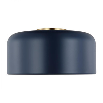 Malone transitional 1-light LED indoor dimmable medium ceiling flush mount in navy finish with navy (7725|7605401EN3-127)