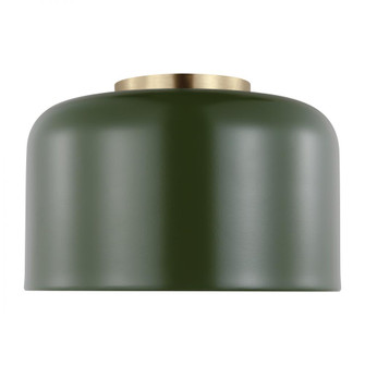 Malone transitional 1-light LED indoor dimmable small ceiling flush mount in olive finish with olive (7725|7505401EN3-145)