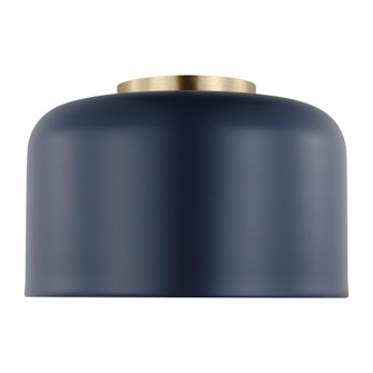 Malone transitional 1-light LED indoor dimmable small ceiling flush mount in navy finish with navy s (7725|7505401EN3-127)