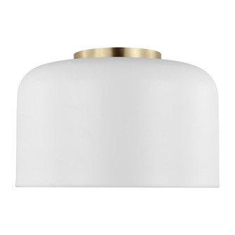 Malone transitional 1-light LED indoor dimmable small ceiling flush mount in matte white finish with (7725|7505401EN3-115)