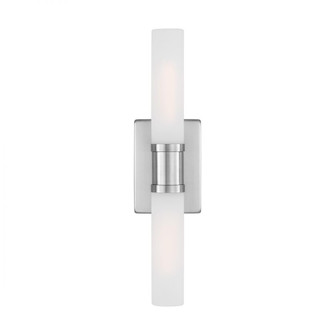 Keaton modern industrial 2-light indoor dimmable medium bath vanity wall sconce in brushed nickel si (7725|4565002-962)