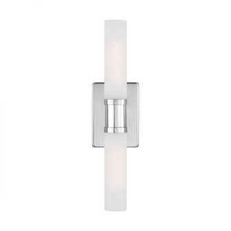 Keaton modern industrial 2-light indoor dimmable medium bath vanity wall sconce in chrome finish wit (7725|4565002-05)