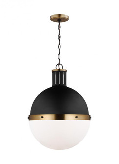Hanks transitional 1-light LED indoor dimmable large ceiling hanging single pendant light in midnigh (7725|6677101EN3-112)
