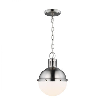 Hanks transitional 1-light LED indoor dimmable mini ceiling hanging single pendant light in brushed (7725|6177101EN3-962)