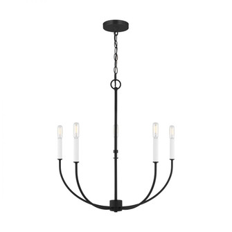 Greenwich modern farmhouse 5-light indoor dimmable chandelier in midnight black finish (7725|3167105-112)