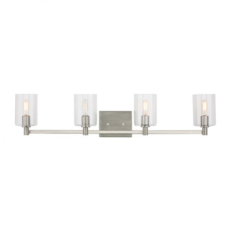 Fullton modern 4-light indoor dimmable bath vanity wall sconce in brushed nickel finish (7725|4464204-962)