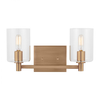 Fullton modern 2-light indoor dimmable bath vanity wall sconce in satin brass gold finish (7725|4464202-848)