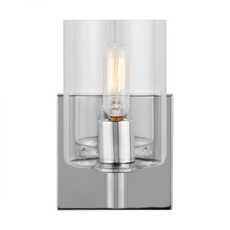 Fullton modern 1-light LED indoor dimmable bath vanity wall sconce in chrome finish (7725|4164201EN-05)