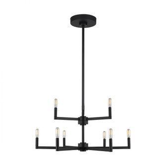 Fullton modern 9-light LED indoor dimmable chandelier in midnight black finish (7725|3164209EN-112)