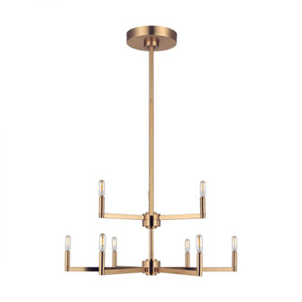 Fullton modern 9-light indoor dimmable chandelier in satin brass gold finish (7725|3164209-848)