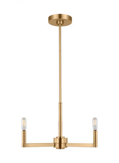 Fullton modern 3-light indoor dimmable chandelier in satin brass gold finish (7725|3164203-848)