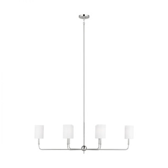 Foxdale transitional 6-light LED indoor dimmable linear chandelier in brushed nickel silver finish w (7725|3609306EN-962)