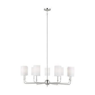 Foxdale transitional 9-light LED indoor dimmable chandelier in brushed nickel silver finish with whi (7725|3109309EN-962)