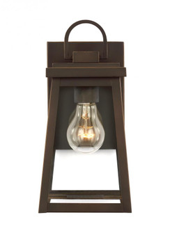 Founders modern 1-light LED outdoor exterior small wall lantern sconce in antique bronze finish with (7725|8548401EN7-71)