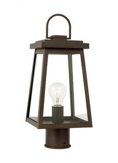 Founders modern 1-light LED outdoor exterior post lantern in antique bronze finish with clear glass (7725|8248401EN7-71)