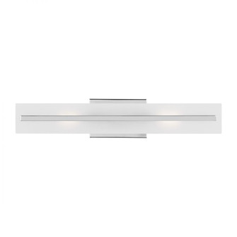 Dex contemporary 2-light LED indoor dimmable medium bath vanity wall sconce in chrome finish with sa (7725|4554302EN3-05)
