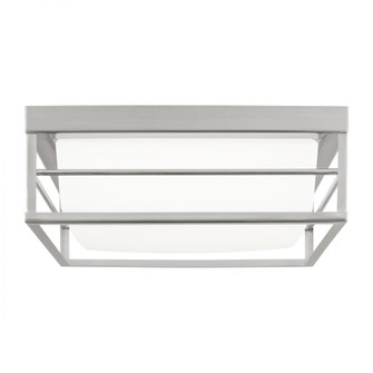 Dearborn modern 1-light LED indoor medium ceiling flush mount in brushed nickel silver finish with e (7725|7629693S-962)