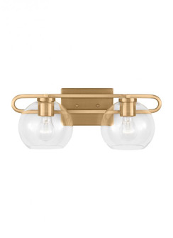 Codyn contemporary 2-light indoor dimmable bath vanity wall sconce in satin brass gold finish with c (7725|4455702-848)