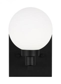Clybourn modern 1-light indoor dimmable bath vanity wall sconce in midnight black finish with white (7725|4161601-112)