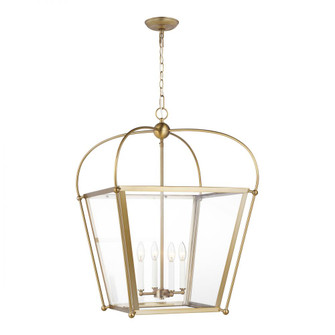 Charleston transitional 4-light indoor dimmable ceiling pendant hanging chandelier light in satin br (7725|5291004-848)