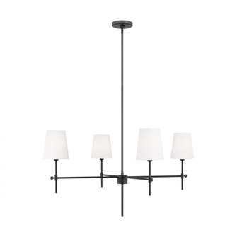 Baker modern 4-light indoor dimmable ceiling large chandelier pendant light in midnight black finish (7725|3287204-112)