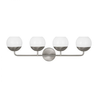 Alvin modern LED 4-light indoor dimmable bath vanity wall sconce in brushed nickel silver finish wit (7725|4468104EN3-962)