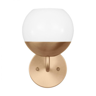 Alvin modern 1-light indoor dimmable bath vanity wall sconce in satin brass gold finish with white m (7725|4168101-848)