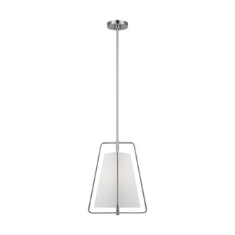 Allis modern industrial 1-light indoor dimmable pendant in brushed nickel silver finish with white l (7725|6507401-962)