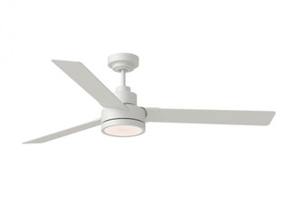 Jovie 58'' Dimmable Indoor/Outdoor Integrated LED Matte White Ceiling Fan with Light Kit, Handhel (38|3JVR58RZWD)