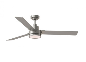 Jovie 58'' Dimmable Indoor/Outdoor Integrated LED Brushed Steel Ceiling Fan with Light Kit, Handh (38|3JVR58BSD)
