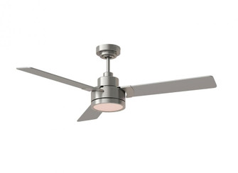 Jovie 52'' Indoor/OutdoorDimmable Integrated LED Brushed Steel Ceiling Fan with Light Kit Wall Co (38|3JVR52BSD)