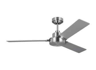 Jovie 52'' Indoor/Outdoor Brushed Steel Ceiling Fan with Wall Control and Manual Reversible Motor (38|3JVR52BS)