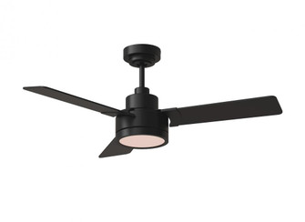 Jovie 44'' Dimmable Indoor/Outdoor Integrated LED Indoor Midnight Black Ceiling Fan with Light Ki (38|3JVR44MBKD)