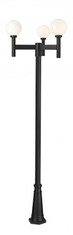 3 Light Outdoor Post Mounted Fixture (276|597MP3-519P-BK)