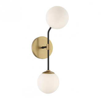 2-Light Wall Sconce in Matte Black and Natural Brass (8483|M90098MBKNB)