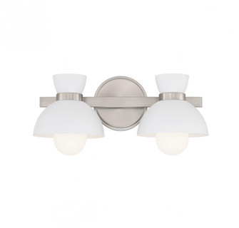 2-Light Bathroom Vanity Light in Brushed Nickel (8483|M80074BN)