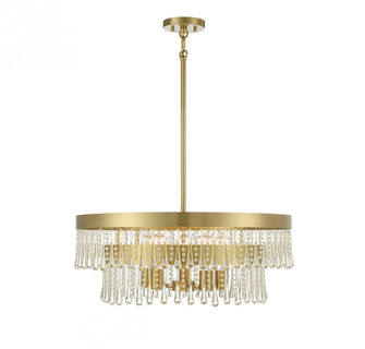 6-Light Pendant in Natural Brass (8483|M7038NB)