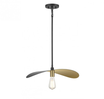 1-Light Pendant in Matte Black and Painted Gold (8483|M7031MBKNB)