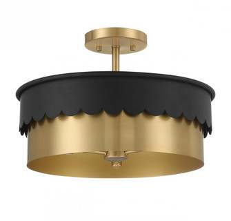 3-Light Ceiling Light in Matte Black and Natural Brass (8483|M60072MBKNB)