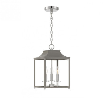 3-Light Pendant in Gray with Polished Nickel (8483|M30013GRYPN)