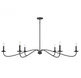 6-Light Chandelier in Matte Black (8483|M100119MBK)