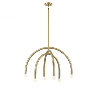 6-Light Chandelier in Natural Brass (8483|M100115NB)