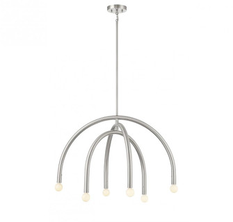 6-Light Chandelier in Brushed Nickel (8483|M100115BN)