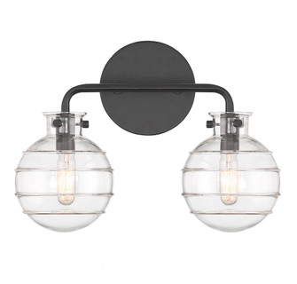 Mason 2-Light Bathroom Vanity Light in Matte Black (128|8-4300-2-BK)