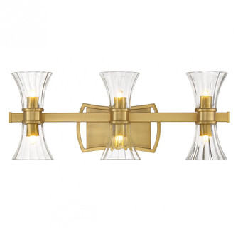 Bennington 6-Light LED Bathroom Vanity Light in Warm Brass (128|8-9702-6-322)